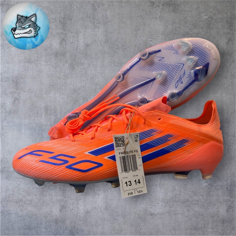 Mens Adidas F50 Low Elite FG Soccer Cleats Beam Orange Blue JH7618 Size 13 New